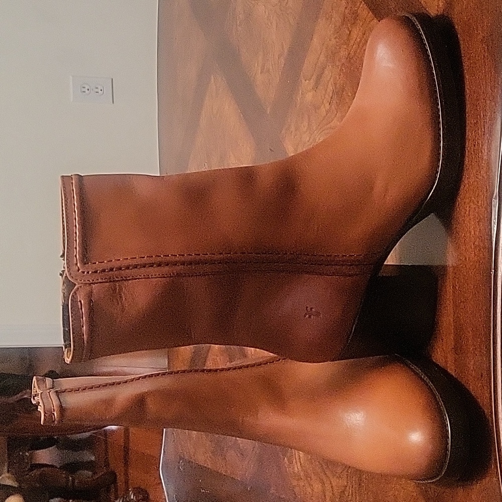 Frye Caramel Leather Heeled Boots